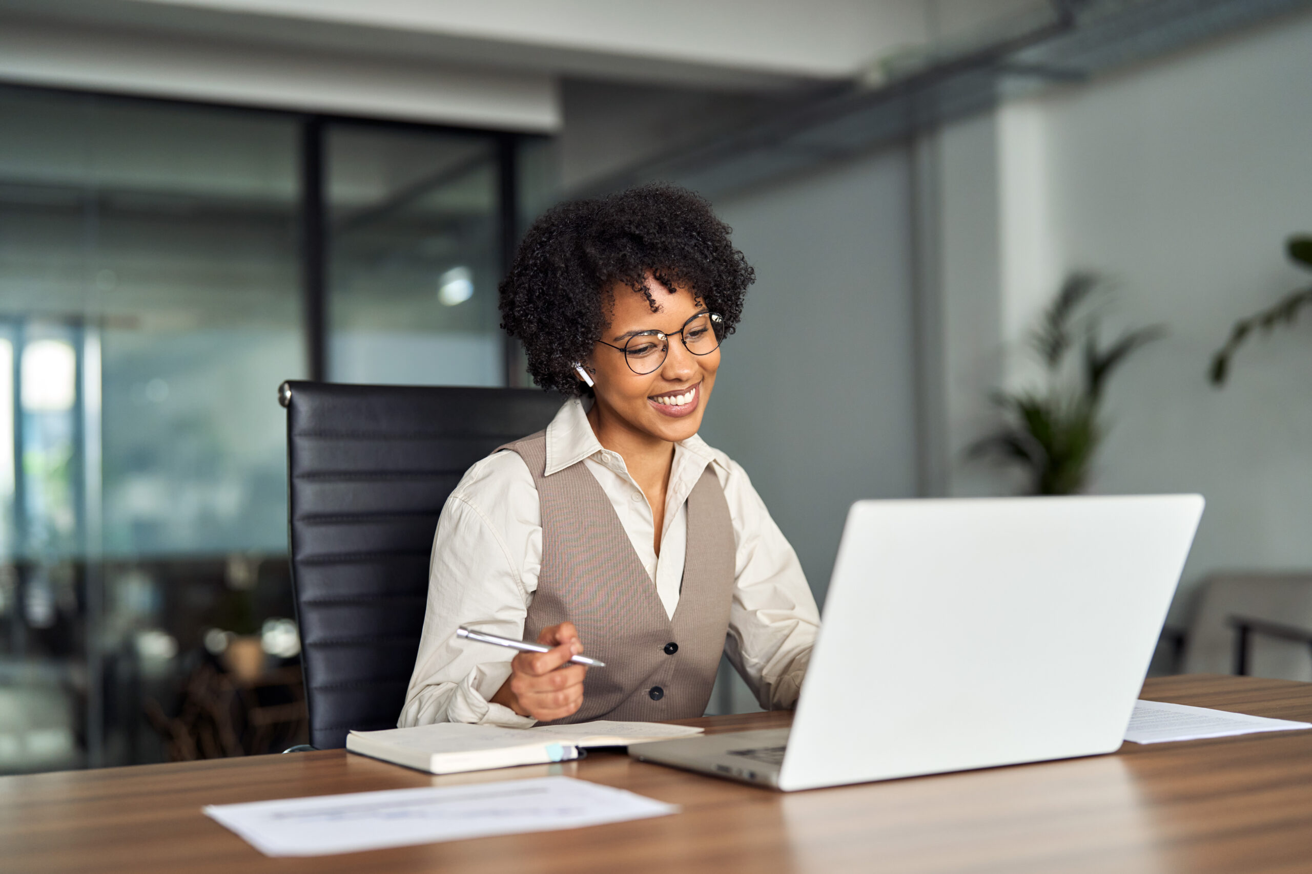 woman on computer